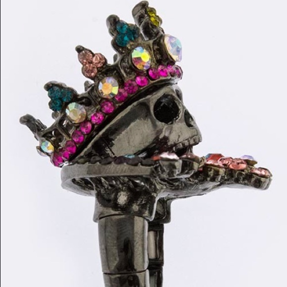 Halloween Skeleton Skull Ring Stretch Link Band - Picture 4 of 7